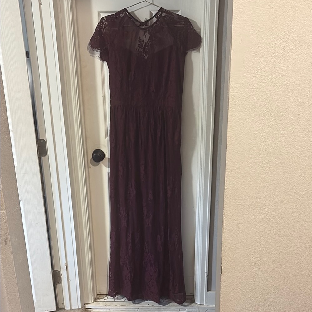 Heartloom Purple Flutter Sleeve Maxi Dress